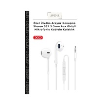 Özel Üretim Arayüz Konuşma Stereo S31 3.5mm Aux Girişli Mikrofonlu Kablolu Kulaklık