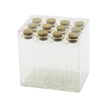 Boş Tüp Cam Şişe - 20 Ml - Kapak Şeffaf