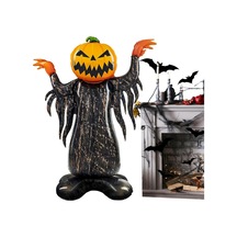 Halloween Cadılar Bayramı Korkuluk Balkabağı Ayaklı Büyük Boy Folyo Balon 115cm X 86 Cm