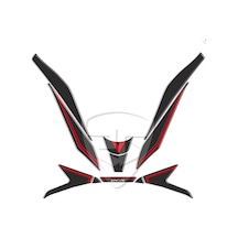 Pcx 125 2021 Karbon Desen Kırmızı Far Üstü ve Bıyık Pad