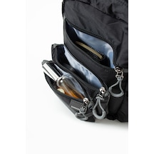 Özer-6002 Sanmorris Suya Dayanıklı Paraşüt Kumaş Unisex Sırt Çantası Siyah Siyah
