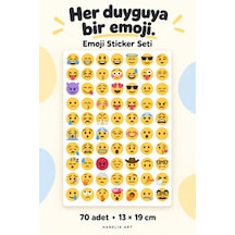 70 Adet Karışık Emoji Sticker Seti Renkli Duygu İfadeleri Laptop, Telefon, Defter Sticker Çok Renkli
