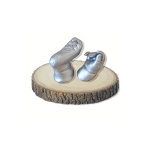 Küçük İzler Ahşap standlı 3 boyutlu bebek el-ayak izi heykeli set