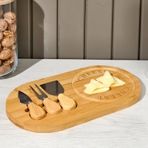 Naturalovee Bambu Peynir Servis Sunum Tabağı - Bej - 33x18x2,5 Cm Çok Renkli