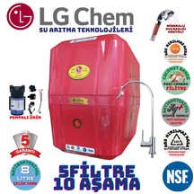 Lg Chem Cool Kırmızı 8lt 5fl Pompalı 10 Aşama Su Arıtma Cihazı