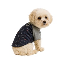 Mpz Pets%100 Pamuk Kedi Ve Köpek Kıyafeti Lacivert Geo Desenli Basic T Shirt L