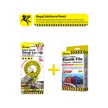 Automix Çok Amaçlı Yük Sabitleme Seti - Metal Kancalı Esnek File + 2 Metreye Kadar Esneyen Latex Gergi Lastiği