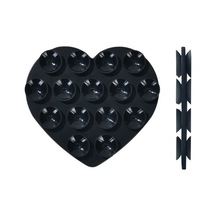 Goldenqian Kalp Şeklinde Çift Taraflı Silikon Vantuz Telefon Etiket Kendinden Yapışkanlı Kaymaz Emme Telefon Desteği Braketi Vantuz Black Black