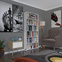 Kenzlife Kitaplık Süper Ga 180*80*19 Byz 6 Katlı Tek Bölme Çift Bölme Opsiyonlu Ofis Mutfak Banyo Dolabı Arkalıksız Çok Renkli