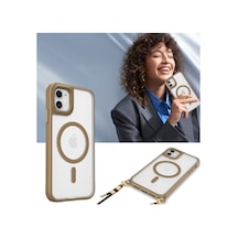 Apple   Uyumlu   iPhone 11 Kılıf Enka Magsafe Silikon Kılıf - Desert