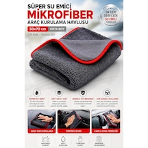 Süper Su Emici Özellikli Mikrofiber Araç Kurulama Havlusu 50x70 Cm, Orta Boy Çift Katlı Araç Kurutma Ve Torpido Si