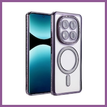 Bezos Redmi Note 15 Pro Plus 5g Uyumlu Joke Simli Magneticsafe Kılıf - Derin Mor Rengaren