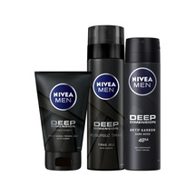 Nivea Men Deep Sakal Ve Yüz Jeli 100 ML + Tıraş Jeli 200 ML + Sprey Deodorant 150 ML