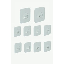 Yedek 10 Adet Yapışkanlı Sticker Kendinden Yapışkanlı Kancalı Yapışkan Banyo Rafı Su Geçirmez Askı T Diğer
