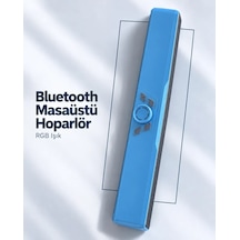 Usb Bellek Ve Tf Kart Destekli Şarj Edilebilir Bluetooth Masaüstü Hoparlör Mavi