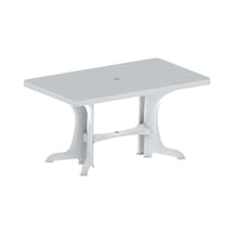 Omnipazar Sy-2580 Beyaz Plastik Dikdörtgen Kapalı Masa 80x140 Cm Beyaz