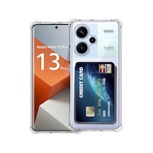 Note 13 Pro Plus Kılıf Kart Şeffaf Silikon - Şeffaf