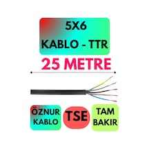 Öznur 5x6 Ttr Kablo Siyah Metre Seçenekli - 25 Metre