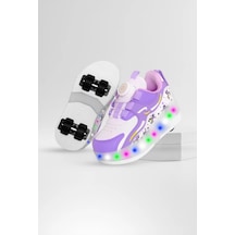 0910 Kız Çocuk Işıklı Tekerlekli Sneaker Mor