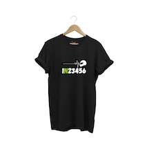 Motorsiklet Vites Geçişleri Ve Kask Kalp Ritmi %100 Pamuk Regular Fit Siyah T-shirt Siyah