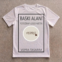 Kişiye Özel Fotoğraf Ve İsim Baskılı Tişört Sevgiliye Hediye Standart Kalıp Beyaz Polyester T-shirt