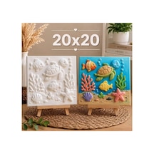 Deniz Dünyası Boyama Seti 20x20 Cm 6'lı Boya Ve Fırça Dahil