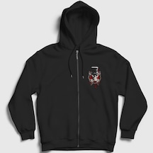 Presmono Unisex Hat Guns N' Roses Fermuarlı Kapüşonlu Sweatshirt Siyah