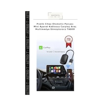 Pratik Cihaz Otomotiv Parçası Mini Aparat Kablosuz Carplay Araç Multimedya Dönüştürücü Tab08 Diğer