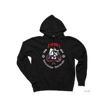 Lemmy Siyah Fermuarlı Kapşonlu Sweatshirt