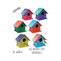Ncy Ahşap Kuş Yuvası Kuş Evi Dış Mekan Suya Dayanıklı 6 Adet 15 x 15 x 20 CM