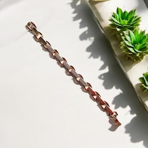 Kırmızı Sanat Evi Juping Beşli Gold Taşlı Şık Klipsli Çelik Bileklik