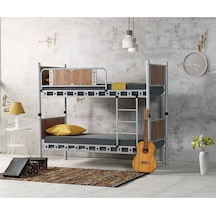 Argimo Elegan Metal Ranza Ve Karyola 90 x 200 Ceviz Argimo Elegan Metal Ranza Ve Karyola 90 x 200 Ceviz