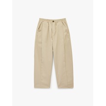 Koton Pileli Pamuklu Oversize Gabardin Kumaş Pantolon Bej 6skb40089tw Ekru