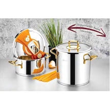 ÖZLİFE 463 DOLCE 4 PRÇ DÜDÜKLÜ TENCERE SETİ-SADE GOLD Inox