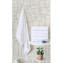Nevresim Dünyası Otel Tipi 6'lı 70x140 Banyo Havlusu Beyaz Çok Renkli