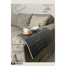 Antrasit Renk Çok Amaçlı Koltuk Kenar Sehpası, Supla, Yemek Servis Altlığı Antrasit