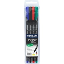 6500 Fineliner Keçe Uç Kalem 0,4 Mm Karışık Renk 4 Lü Set Pe6500flmsky4s
