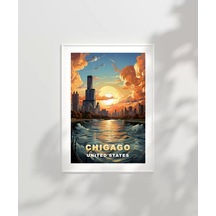 Çerçevesiz Poster Gölün Ve Gökdelenlerin Şehri