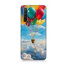 Realme X2 Uyumlu Renkli Uçan Balonlar Desenli Silikon Kılıf