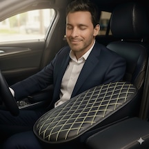 Fiat Egea Deri Oto Kolçak Kılıfı, Kaliteli Süngerli Sarı Nakışlı.