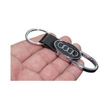 Audi Logo Deri Metal Anahtarlık