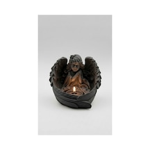 Antrasit Dekoratif Dilek Tutan Melek Biblo Mumluk - Modern Ev Dekorasyonu Tealight Mumluk