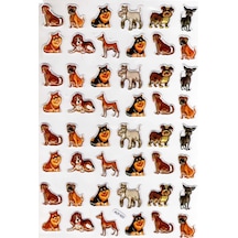 Sticker Kabartmalı A4 Boyutunda Stiker Defter, Planlayıcı Etiket- Lim523 - Sevimli Köpekler Çok Renkli