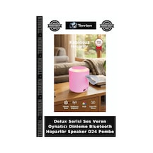 Delux Serisi Ses Veren Oynatıcı Dinleme Bluetooth Hoparlör Speaker D24 Pembe