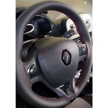 Renault Clio 4 Direksiyon Kılıfı Soft Kırmızı Ipli ( 38×11Cm )