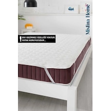 Mislina Home Kapitone Eko Ped 4 Köşe Lastik Tek - Çift Kişilik Bebek Yatak Koruyucu Beyaz