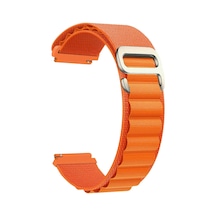 Caseonn Samsung Galaxy Watch 5 Pro 45mm Kordon Titanyum G-kancalı Alpin Kumaş Kayış Turuncu