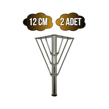 Metal Tel Boru Desenli Ayak Mobilya Masa Ve Dolap Ayağı Krom Metal 12cm 2 Adet
