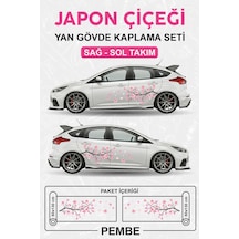 Japon Çiçeği Sakura - Yan Gövde Sticker Seti Kaplama Pembe - 864812520