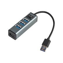 Usb - 4 Usb 3.0 Bağlantı Noktası Alüminyum Alaşım Göbek Gümüş